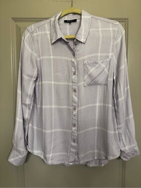 DKNY Light Purple Plaid Button-Down Shirt
